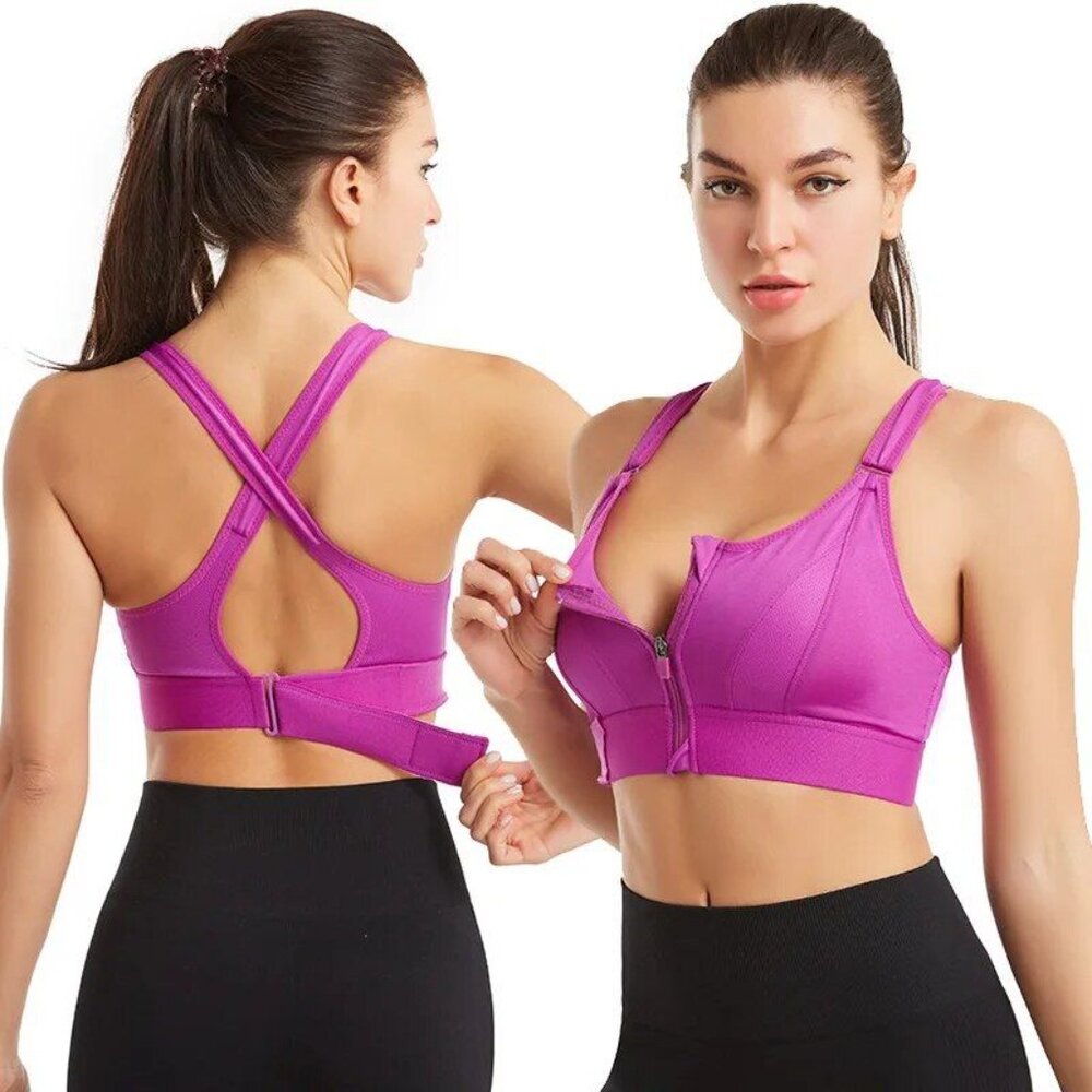Women Sports Bras Tights Crop Top Yoga Vest - Picture 1 of 4